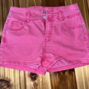 No Boundaries Pink High-Rise Denim Shorts